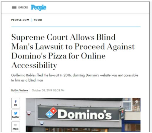 Website Accessibility Dominoes Lawsuit