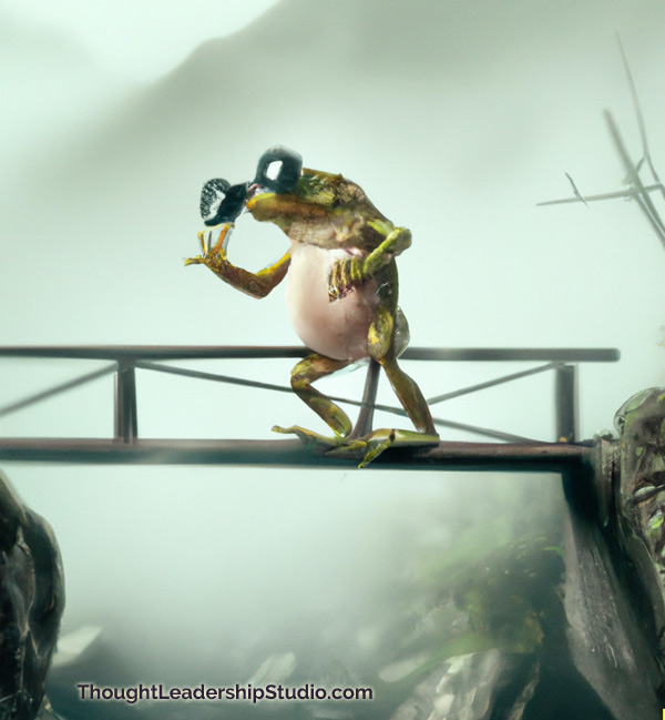 Aiden the Frog Crossing the Bridge