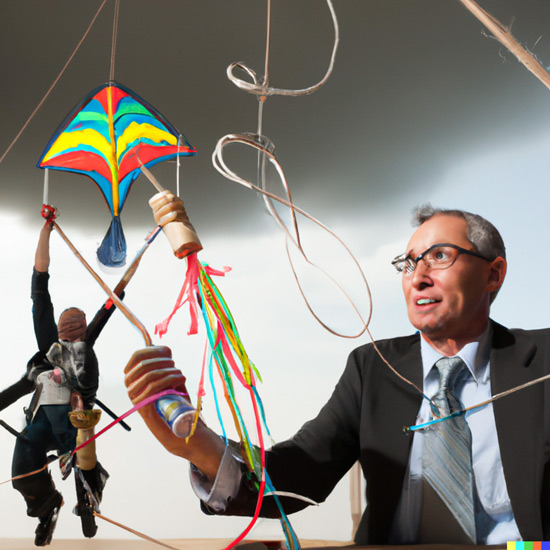 CPA holding kite strings of entrepreneur